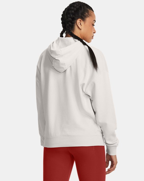 Women's Project Rock Everyday Terry Hoodie, White, pdpMainDesktop image number 1
